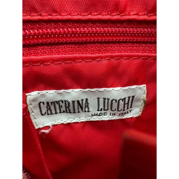 Vintage Caterina Lucchi Adjustable Shoulder Strap Canvas Tote Bag‎ Red 11\